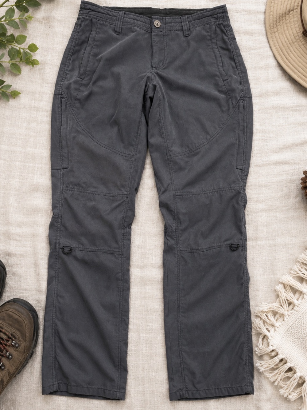 Kuhl Women's Hiking Pants Size 10 Reg Gray Outdoor Cargo Trail Utility Straight - Picture 1 of 11